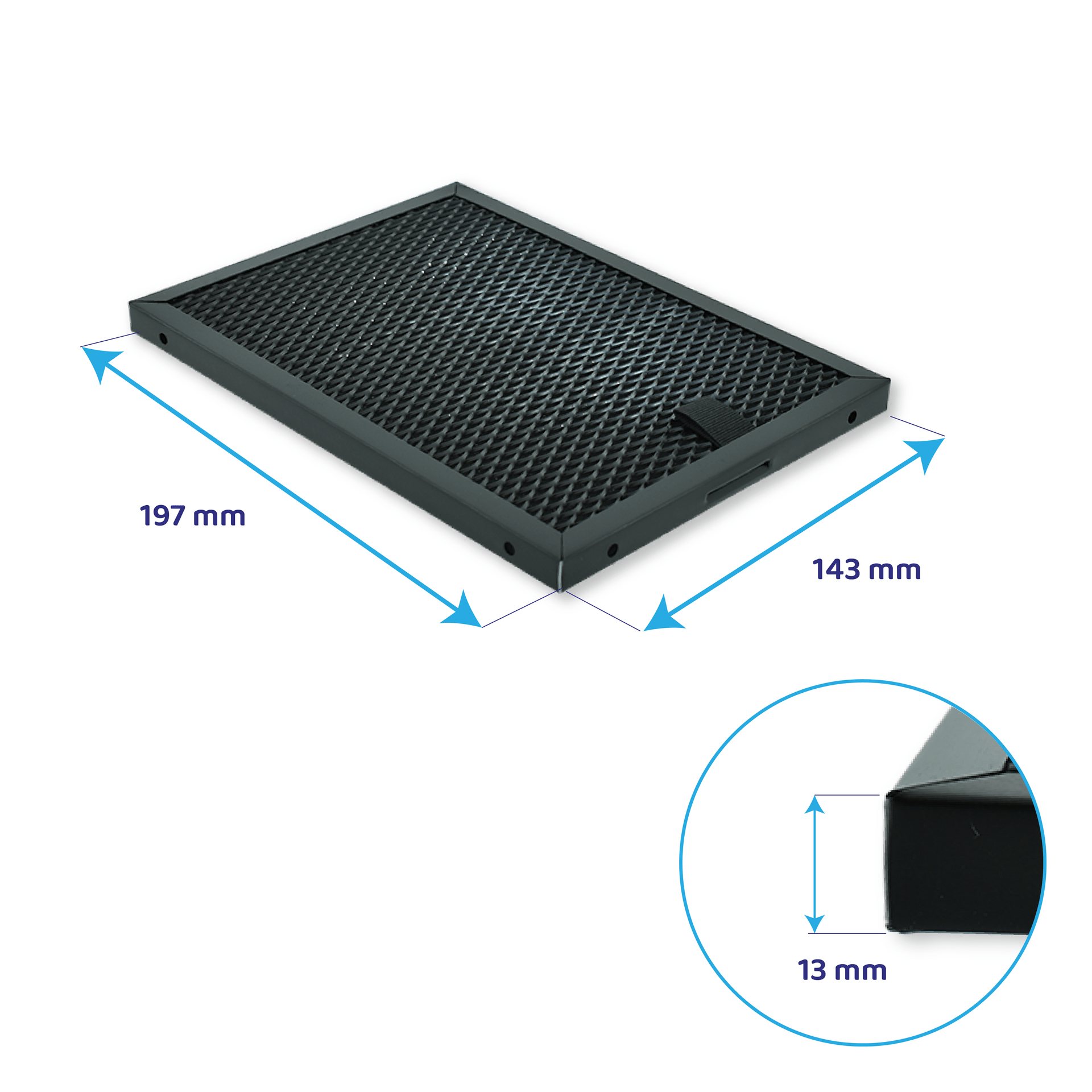Progress regenererbart aktivt kulfilter 197 x 143 mm PAIL7201I TY8 