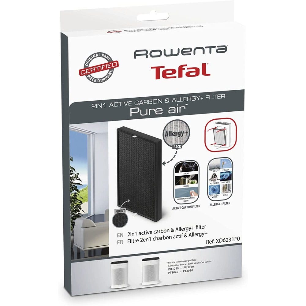 Rowenta 2-i-1 kulfilter & Allergy+ filter luftrenser XD6231F0
