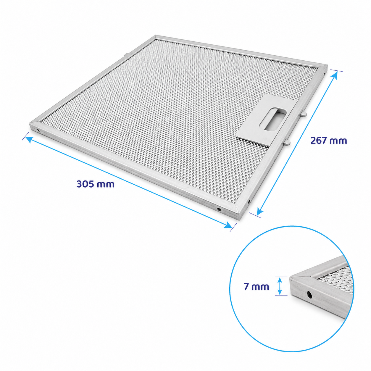 Metalfilter 305 x 267 mm egnet til Creda CRC60 / CRC65