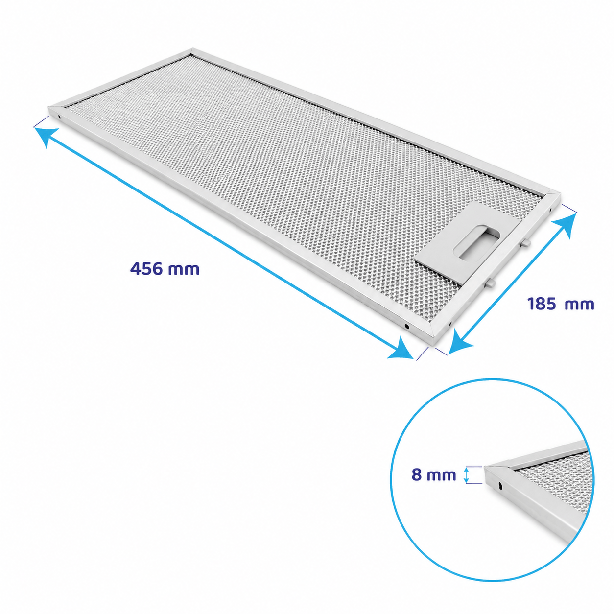 Electrolux metalfilter 456 x 185 x 8 mm 4055241147