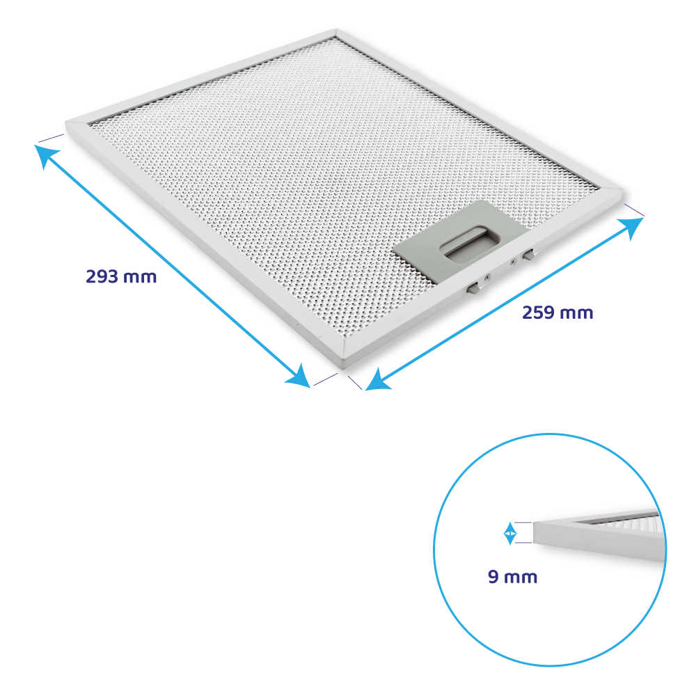 Metalfilter 259 x 293 mm 10032232 egnet til Klarstein (2 stk.)