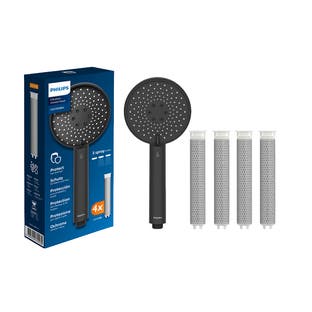 Philips brusehoved med 4 erstatningsfiltre sort ASH1516BK / ASH138