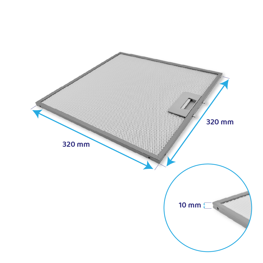 Whirlpool metalfilter 320 x 320 x 10 mm 481248058144